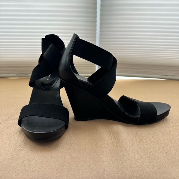 BCBGeneration Shoes - BCBGeneration Black Strappy Wedges